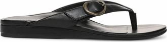 Vionic Womens Grove Toe Post Sandal In Black Leather