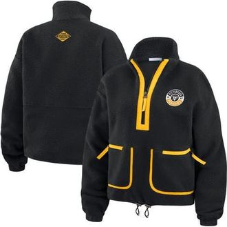 WEAR by Erin Andrews Womens WEAR by Erin Andrews Black Pittsburgh Penguins Polar Fleece Half-Zip Jacket at Nordstrom, Size Xx-Large