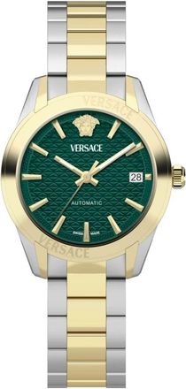 Versace Elegant Horloge - Dames - Horloges - Groen - ONE Size - Accessoires