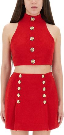 Balmain Wool Crop Top-Donna