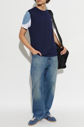 Lacoste T-shirt With Logo Patch, Mens, Navy Blue