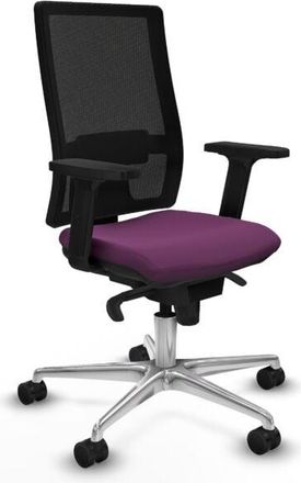 Piqueras y Crespo Horna sincro malla negra similpiel morado brazos 2D base aluminio ruedas 65mm nailon