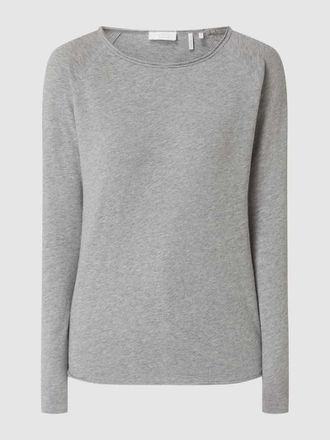 Rich & Royal Longsleeve aus Bio-Baumwolle in Hellgrau Melange, Gr&ouml;&szlig;e S