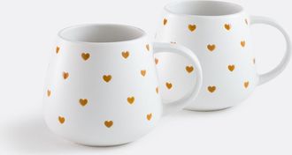 La Redoute Interieurs Set van 2 mokken met hartprint, SCACCO