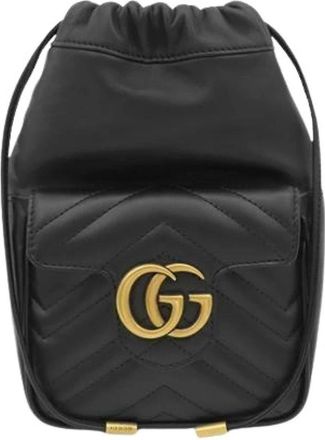 Gucci Pre-owned Quilted Bucket Bag - Dames - Vintage Tas - Zwart - ONE Size - Leer - Vintage