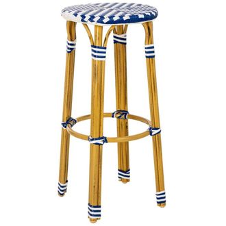 Wanderlust Deco Taburete alto de rat&aacute;n multicolor 42x42x75h cm