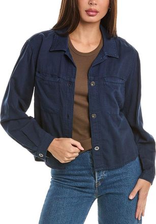 Bella Dahl Welt Pocket Crop Linen-Blend Shacket