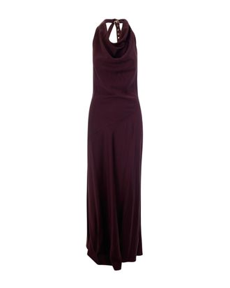 Liu Jo Draped Neckline Maxi Dress in Smooth Viscose Satin