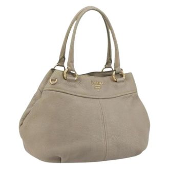 Prada Pre-owned Vintage Hand Bag - Dames - Pre-owned - Beige - Maat: ONE Size Leer