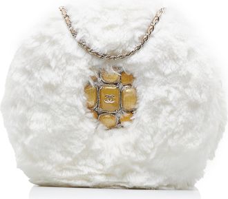 Chanel Faux Fur Embellished Round Crossbody Bag