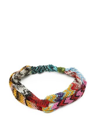 Missoni twisted lurex headband - women - Polyester/Viscose - One Size - Blue