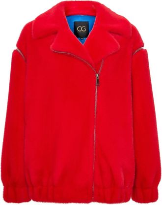 Cesare Gaspari Korte Faux Fur Jas Marilyn - Dames - Jassen - Rood - S - Polyester - Jassen