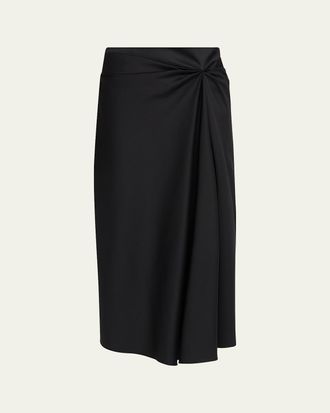 Max Mara Ruched-Detail Midi Skirt