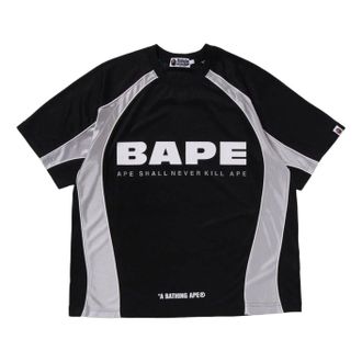 A Bathing Ape Solid Camo Jacquard Multilogo Relaxed Fit Football Jersey Black 1L30-109-312-BLK