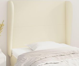 vidaXL Cabecero Con Orejas Cuero Sint&eacute;tico Color Crema 93x23x118/128cm Vidaxl