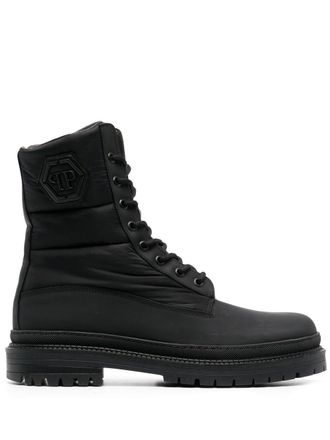 Philipp Plein Stivaletti con logo goffrato - Nero
