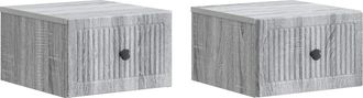 vidaXL Mesita De Noche De Pared 2 Uds. Gris Sonoma 33 X 34,5 X 20 Cm Vidaxl