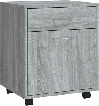vidaXL Armario Ruedas Madera Contrachapada Gris Sonoma 45x38x54 Cm Vidaxl