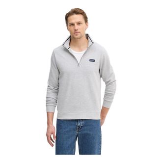 Hackett Sweatshirt met halve rits - Heren - Sweatshirts & Hoodies - Grijs - Maat: S Katoen