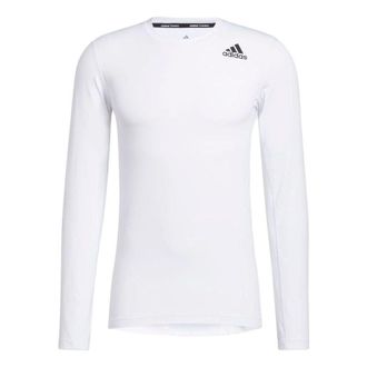 adidas Tech Fitted Long Sleeve T-Shirt White Black GL9893