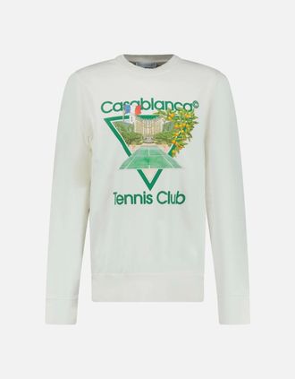Casablanca Mens Casablanca Tennis Club Sweatshirt Cream - Size: 38
