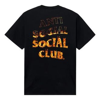 ANTI SOCIAL SOCIAL CLUB Fire inside Yellow Flames T-Shirt Black 0657-1SS210103FIYF-BLAC