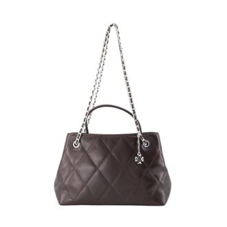 Tory Burch Fleming Small Carryall - Dames - Tassen - Bruin - Maat: ONE Size Zijde