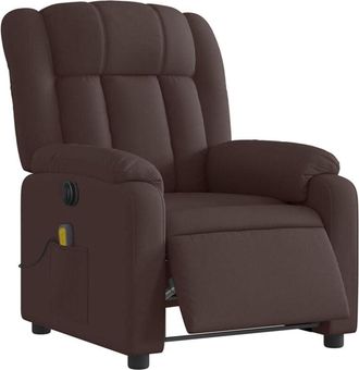 vidaXL Vidaxl - Sill&oacute;n Reclinable De Masaje El&eacute;ctrico Tela Marr&oacute;n Oscuro