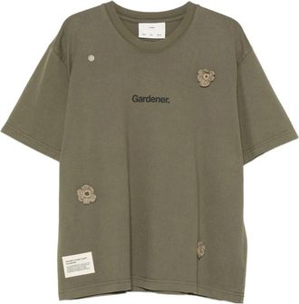 Song for the Mute The Gardener Crochet Flower T-Shirt - Heren - T-shirts - Groen - L - Katoen - Tops