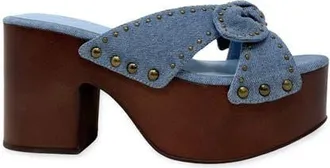 Shushop Eliza Platform Slide Sandal in Denim at Nordstrom, Size 6.5