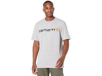 Carhartt Work in Progress Signature Logo S/S T-Shirt Mens T Shirt Heather Grey : MD (Reg), Cotton/Jersey/Polyester