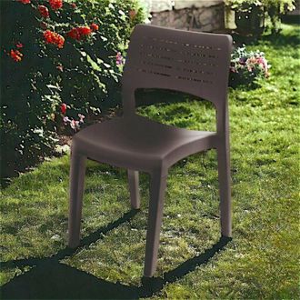 Dmora Silla De Exterior Gaeta, Asiento De Jard&iacute;n, Silla Para Mesa De Comedor, Sill&oacute;n De Exterior, 100% Made In Italy, 50x51h82 Cm, Antracita, Con Embalaje R