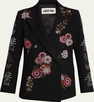 Libertine - Libertine Colette Embellished Double-Breasted Jacket