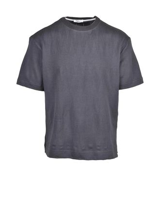 Paolo Pecora Grey Stretch Cotton V-Neck Under Jacket Sweater