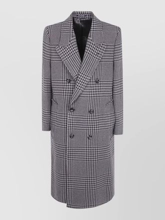 Emporio Armani virgin wool prince of wales tweed double-breasted coat