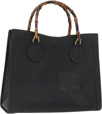 Gucci Pre-owned Tote Bags, female, Black, Size: ONE SIZE Pre-owned Leather Tote Bag