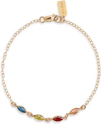 Set & Stones Marquise Multi Birthstone Bracelet in Gold /4 Charms at Nordstrom