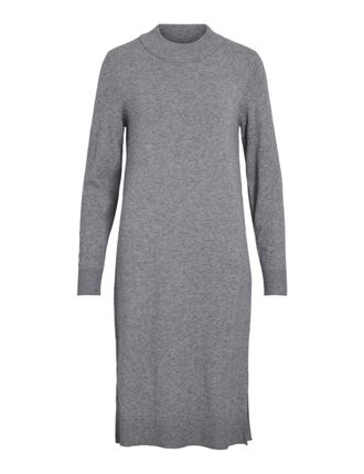 Vila Womens Viril Crew Neck L/S Midi Dress-Noos, Medium Grey Melange, XS