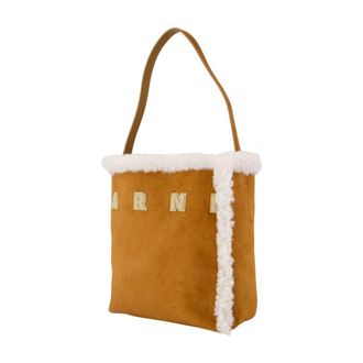 Marni Womens Museo Shoulder Bag Brown Calfskin