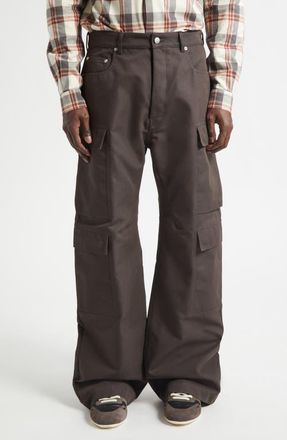 Rick Owens Geth Cotton & Nylon Cargo Pants in Dark Dust at Nordstrom, Size 30