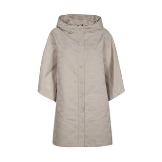 Max Mara Ponchos, female, Beige, ONE SIZE, Cape with jacquard logo