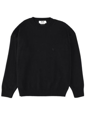 Msgm Black Crew Neck Sweaters