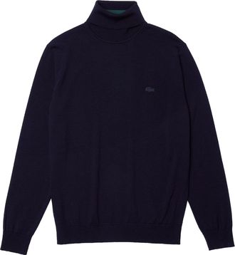 Lacoste High-Neck Sweater in 100% Pure Wool with Minimalist Design