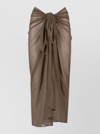 Fisico tulle midi sarong skirt high waist