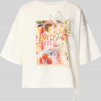 Christian Berg Relaxed Fit T-Shirt mit Logo-Print in Offwhite, Gr&ouml;&szlig;e XXL