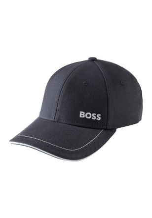 Boss Green by Hugo Boss Baseball Cap BOSS GREEN Cap-1, Herren, blau (dunkelblau402), Web, Baumwolle, kontrastfarbene Details, unifarben, Caps Baseball Cap, mit BOSS Logostick