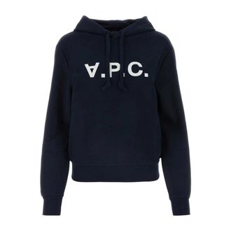 A.P.C. Midnight Blue Katoenen Sweatshirt - Dames - Hoodies - Blauw - XL - Katoen - Hoodies & sweatvesten