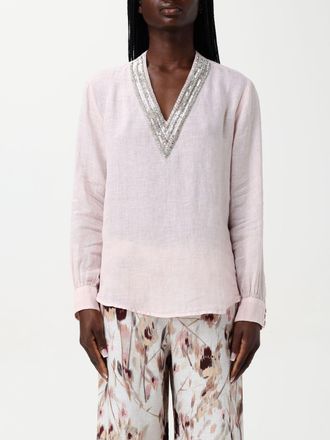 120% Lino Top 120% LINO Woman color Blush Pink
