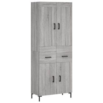 vidaXL Vidaxl - Aparador Alto Madera Contrachapada Gris Sonoma 69,5x34x180 Cm