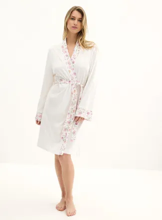 Miiyu Womens Floral soft robe